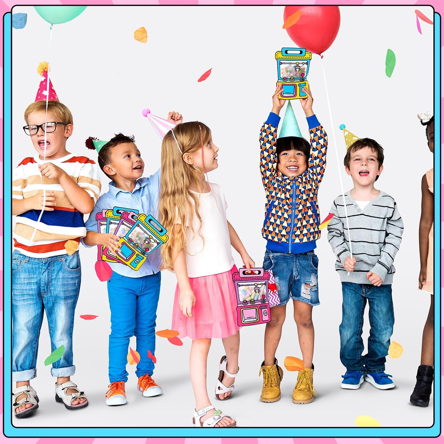 Yeyeplum 40 Pcs Goodie Bags Stuffers for Kids Birthday Goodie Bags Cartoon Snack Candy Treat Party Favor Plastic Gift Handbags Bulk with Handle for Back to School Supplies(12 x 8.8 Inch,Game Style)
