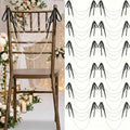 wonderjune 64 pcs pearl garland bow chair sashes, main product view