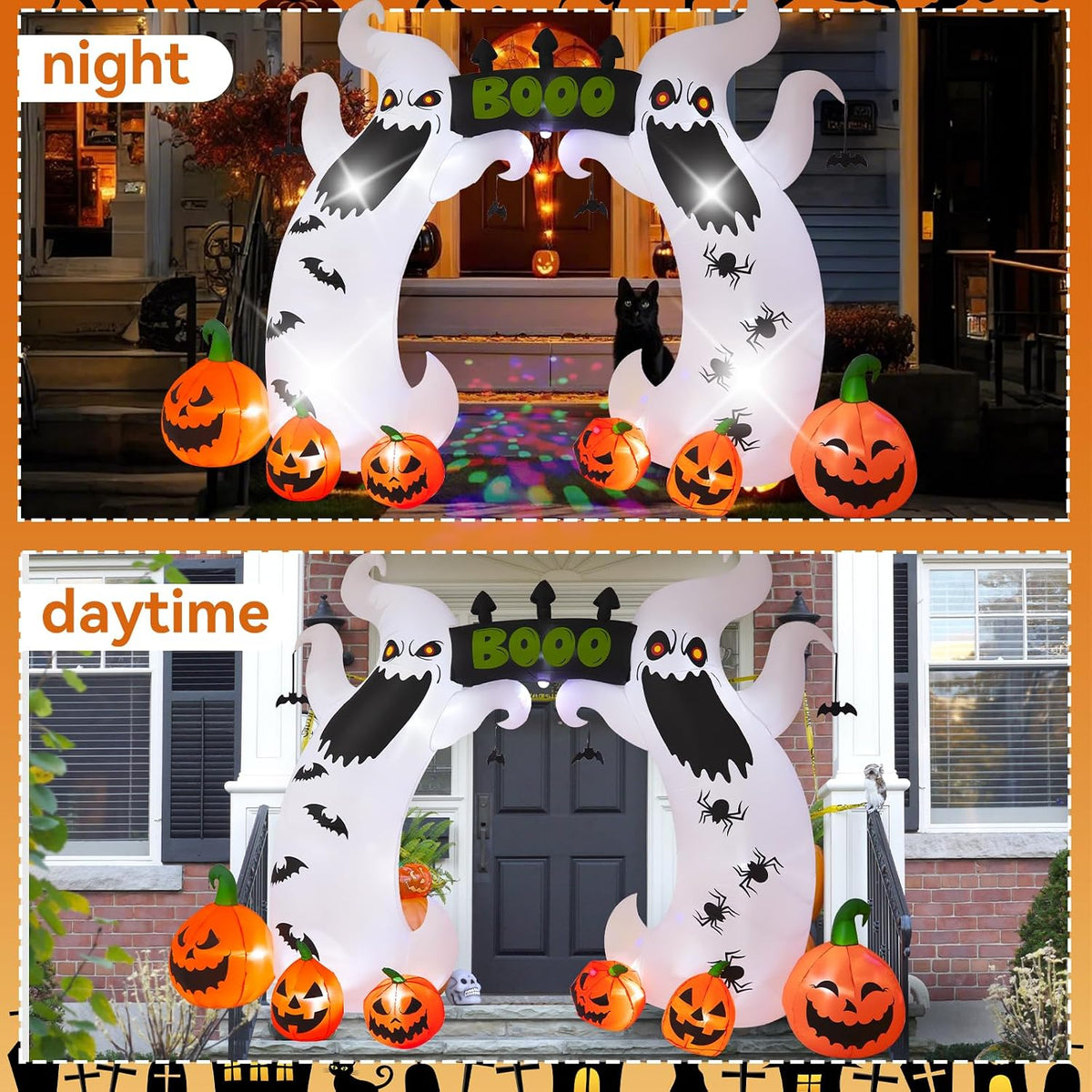 HZGDEJTG 16FT Ghost Archway, Halloween Outdoor Inflatable Decoration, Contain...