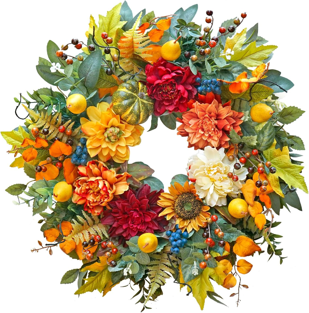Pinkpuii 24 Inch Harvest Fall Wreaths for Front Door Outside,Porch,Entryway