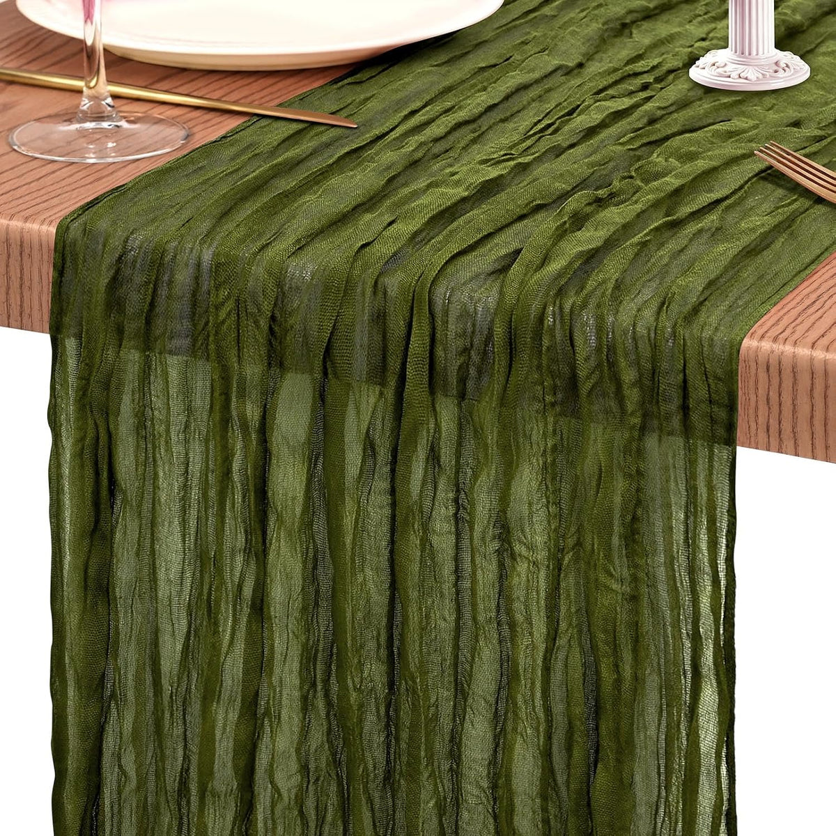 20 Pack Olive Green Cheesecloth Table Runner Wedding Birthday Table Decor