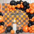 12PCS Black Orange Shimmer Wall Backdrop, Square Sequin Photo Backdrops Panel, Glitter Wall Background for Birthdays, Weddings, Christmas, Engagements, Halloween Party Decor (3FTx4FT)