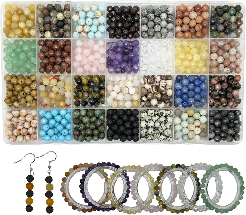6mm natural stone beads, round crystals bead genuine, main product view
