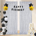 Sequin Backdrop Curtains 6ft x 8ft Silver Background Wedding Decoration Panels Giltter Curtains for Birthday Party 2 Pcs 3ftx8ft