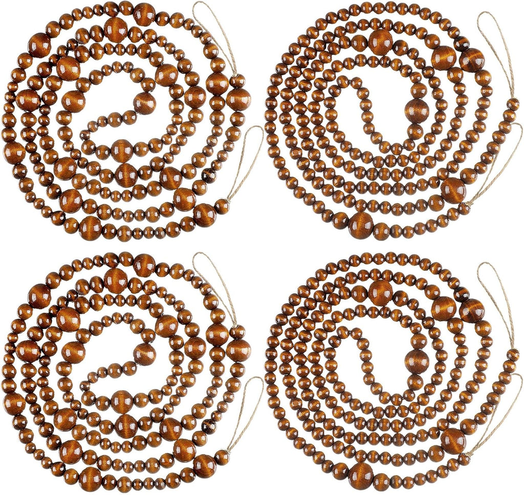 bucherry 4 pcs christmas wood bead garland 28.8 shown in use