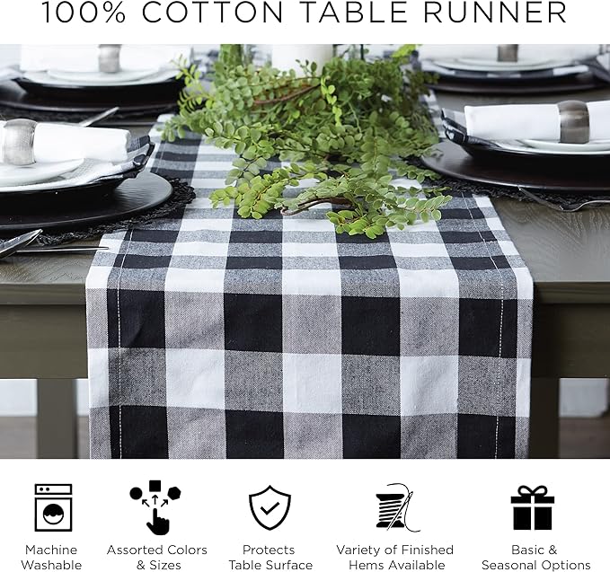 DII Woven Basic Tabletop Collection, Chevron Table Runner, 15x108, Barn Red