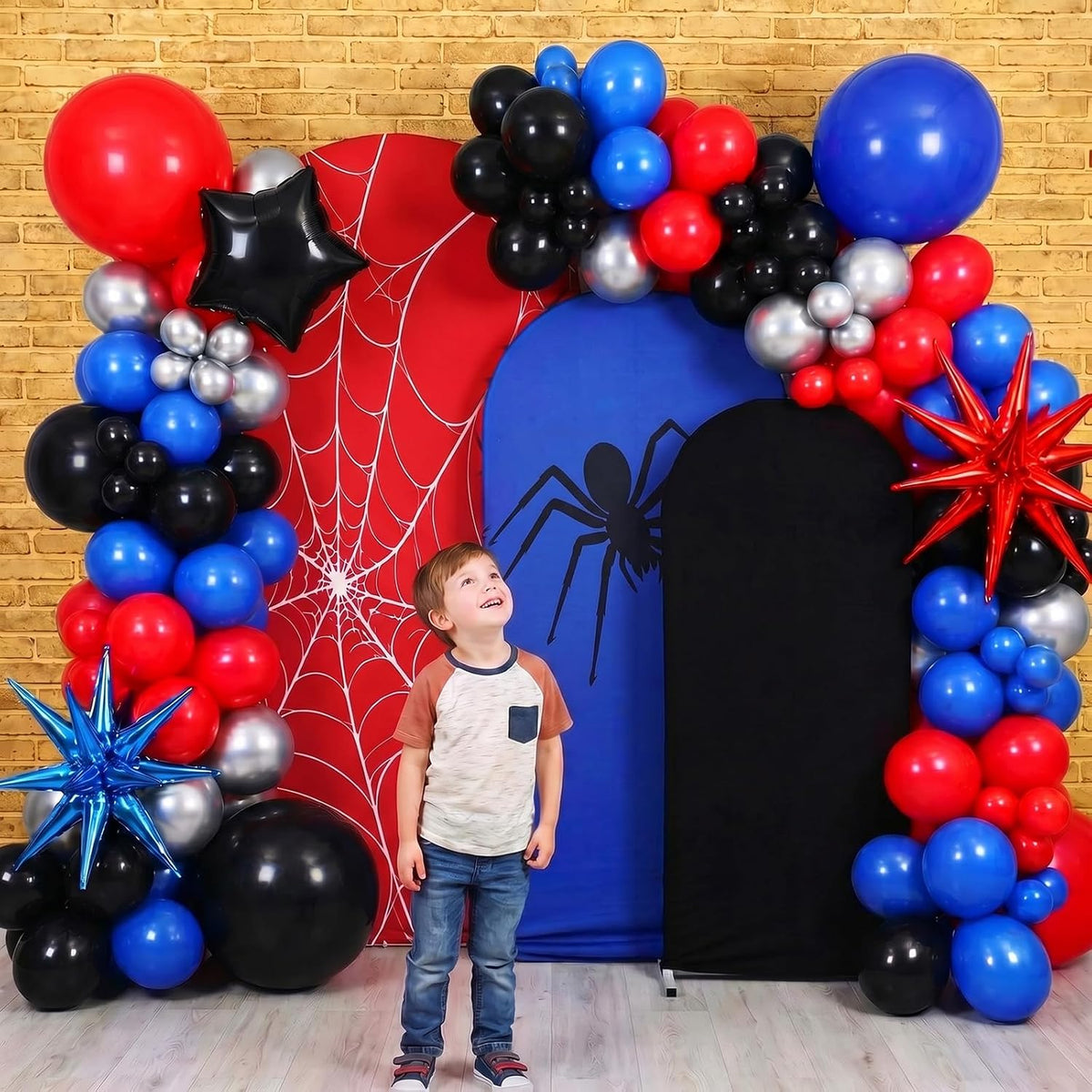 137 Pcs Spider Web Theme Party Decoration Kit for Birthday Party