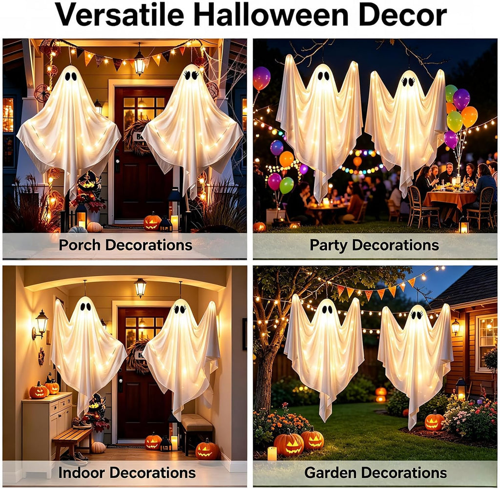 47.25" light up hanging ghost halloween decorations outdoor on a desk or shelf