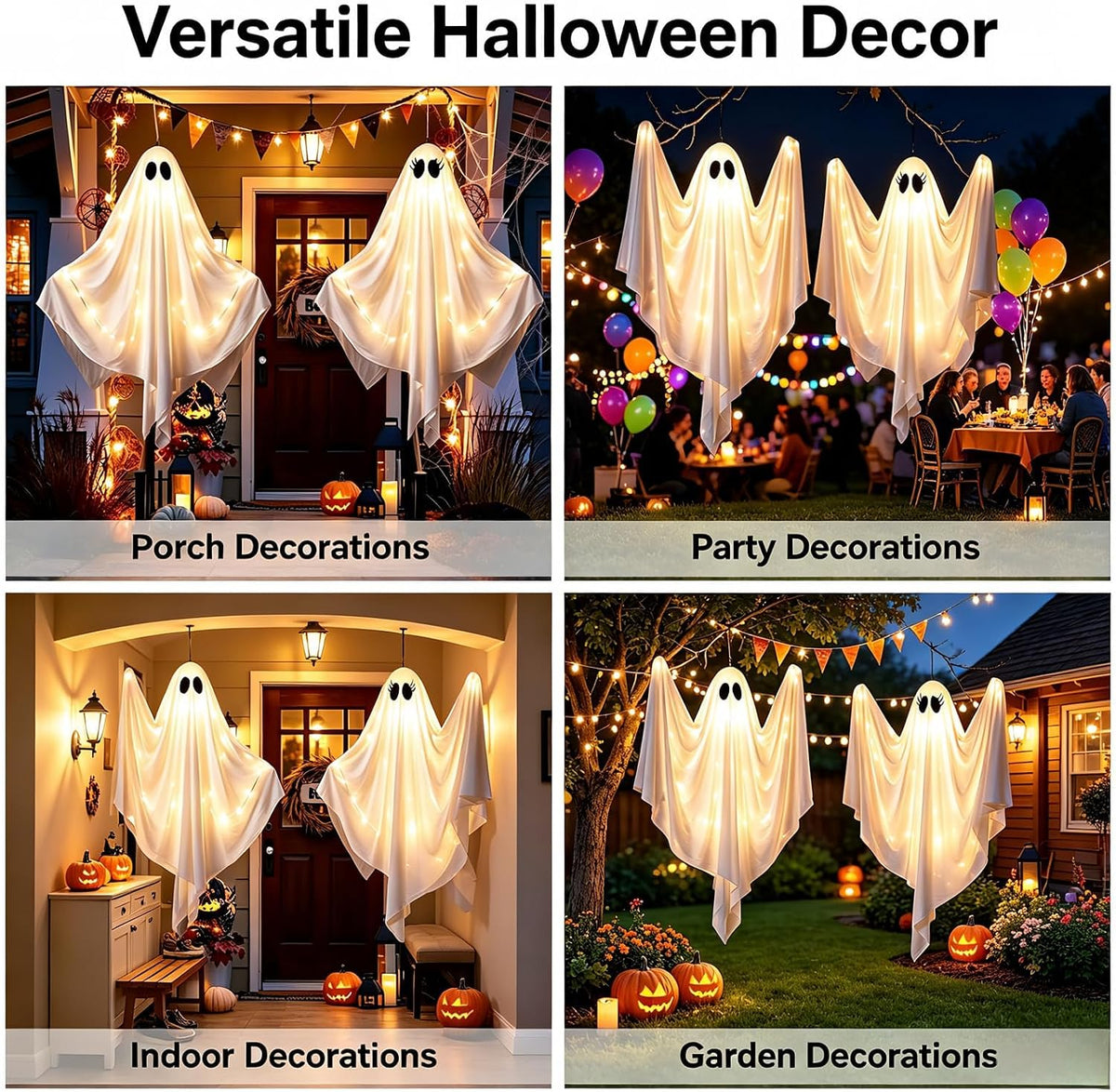 47.25" light up hanging ghost halloween decorations outdoor on a desk or shelf