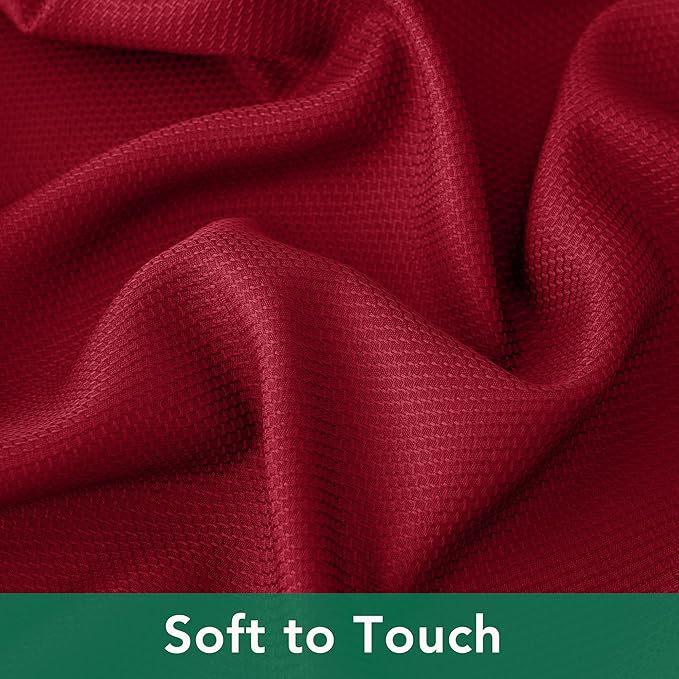 Biscaynebay Textured Fabric Christmas Table Cloth Rectangle 60x84 Inches, Red Water Resistant Spill Proof Tablecloths for Dining, Kitchen, Wedding and Parties, Machine Washable