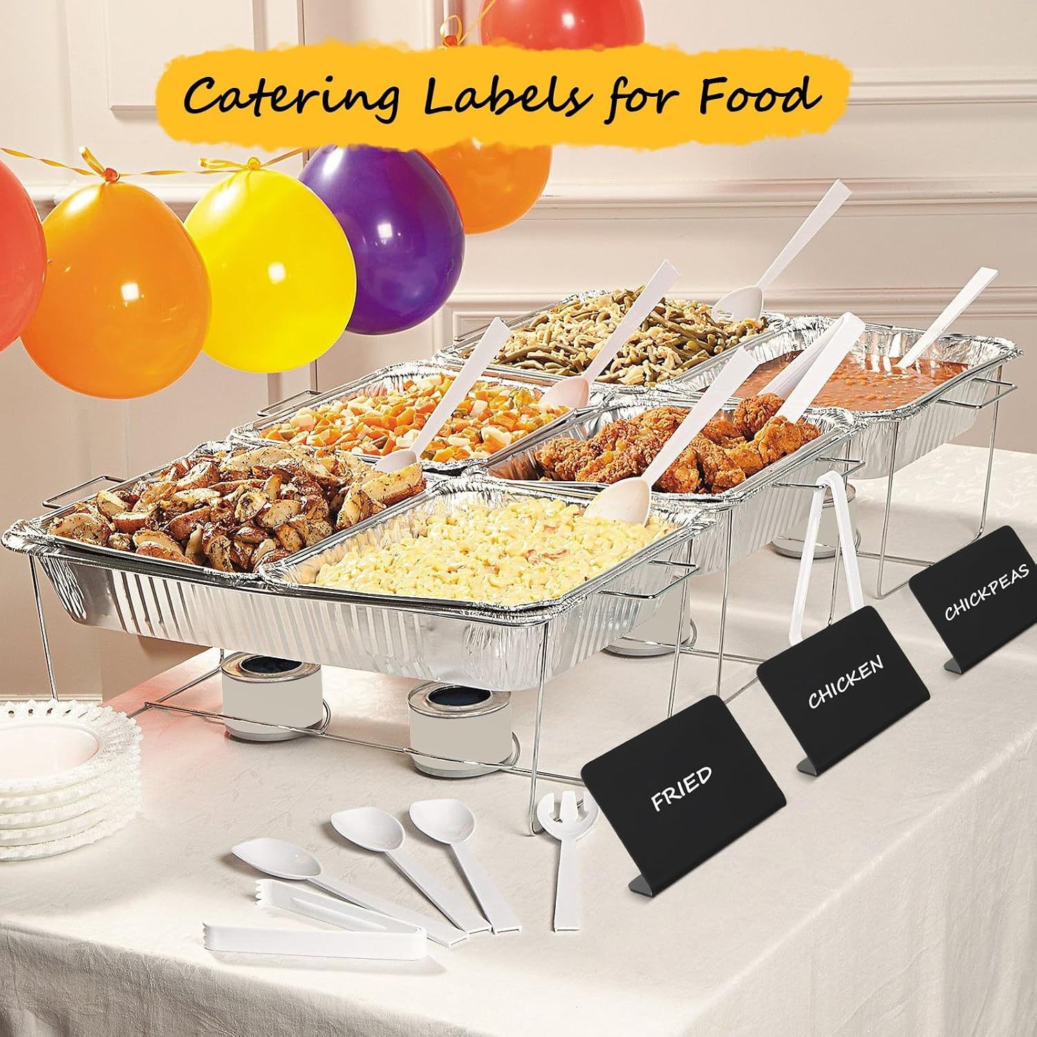 Pintuson 40 Pack Food Labels for Party Buffet - 4"x3" Mini Chalkboard Signs - Food Signs for Buffet - Catering Supplies Buffet Display for Food Display, Pastry Tags, Price Tags, Name Tags