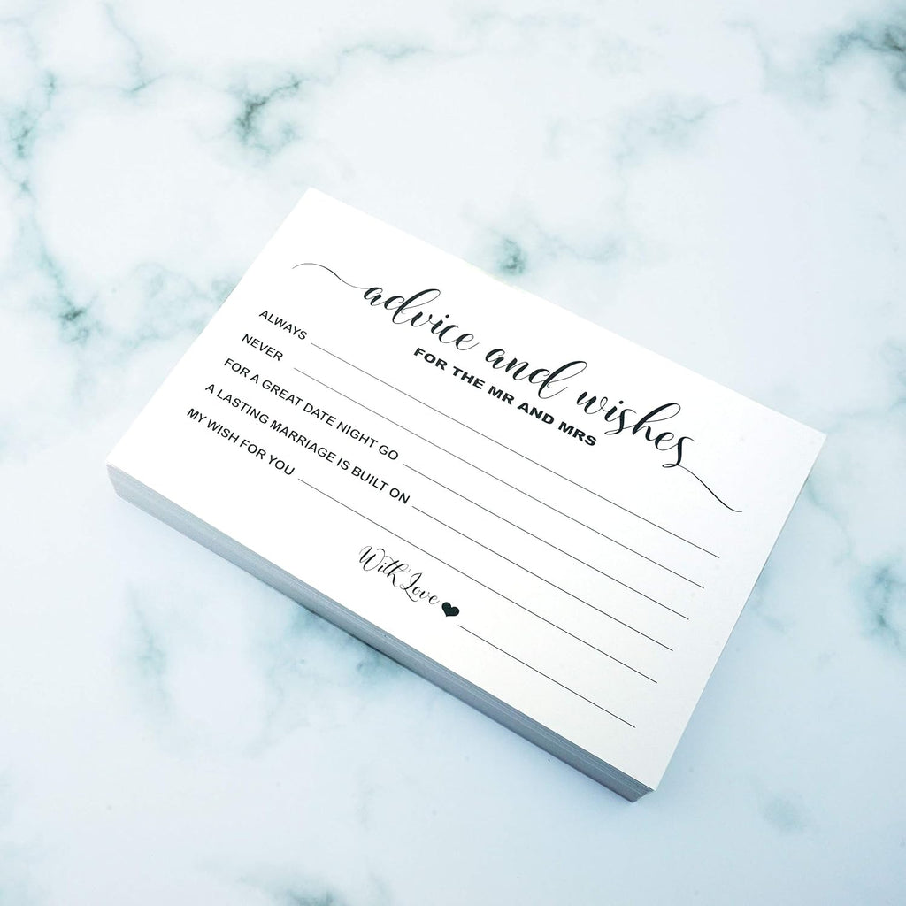 RXBC2011 Wedding advice and well wishes Cards for the Mr and Mrs Bride and Groom Newlyweds Bridal Shower Games Note Marriage Advice Pack of 50