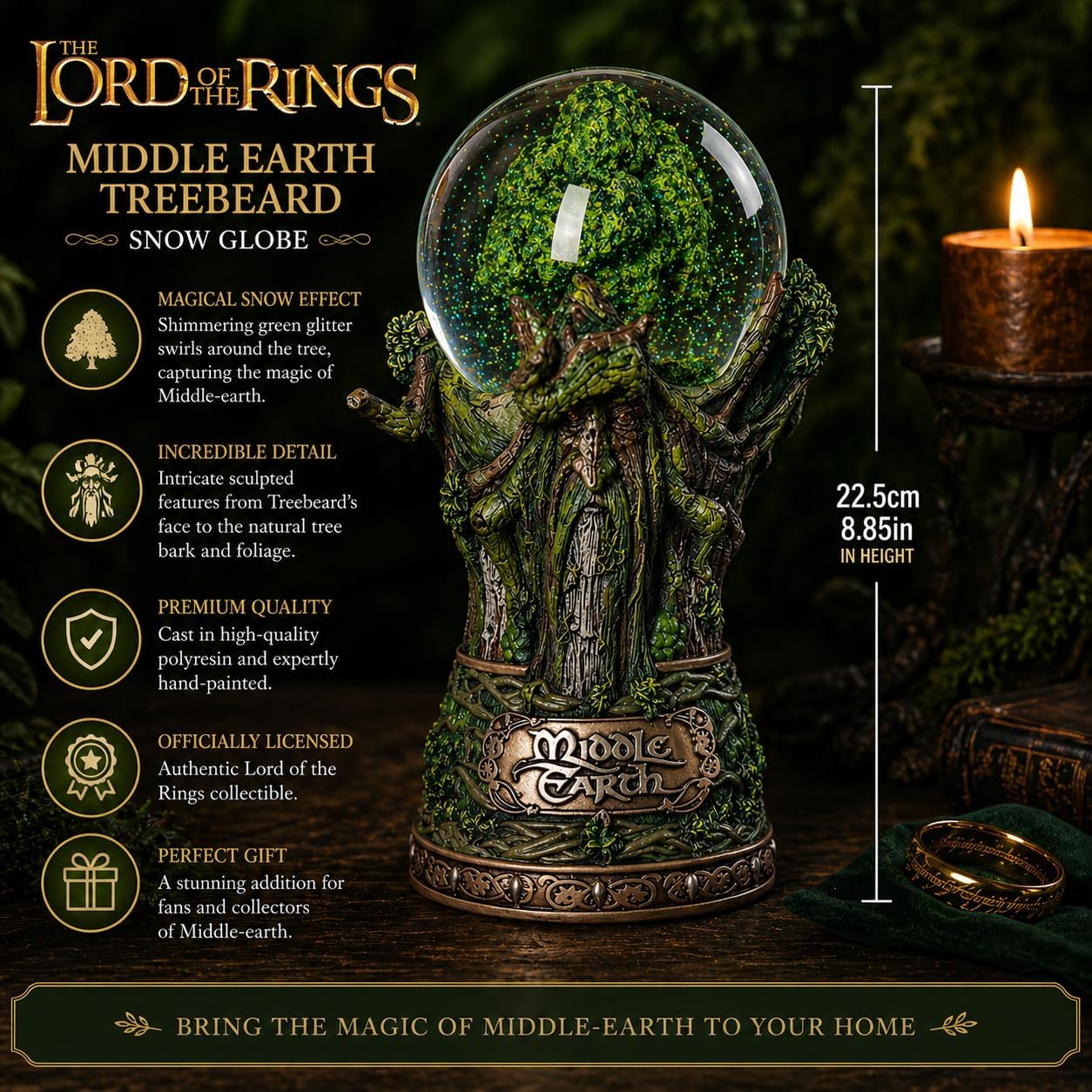 Nemesis Now Lord of The Rings Snow Globe, Middle Earth Collectible, Officially Licensed, Hand-Painted Resin, 19cm - Treebeard