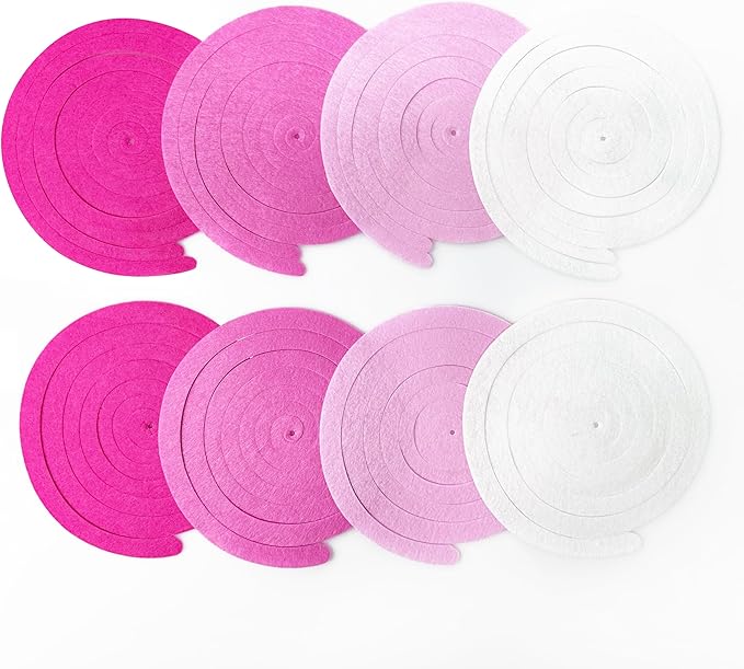 36 Pcs Hot Pink Hanging Swirl Decorations Ombre Pink White Felt Swirl Streamer Spiral Ceiling Decoration Garland for Birthday Bachelorette Wedding Bridal Shower Engagement Pink Girl Hen Party Supplies