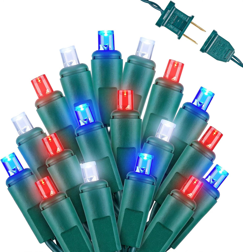 Brightown LED Red White Blue Mini String Lights, 26.5Ft 100LEDs F5 Lights for 4th of July Decorations, Connectable Lights for Indoor Outdoor Holiday Patio Independence Day Decor, 250th Anniversary