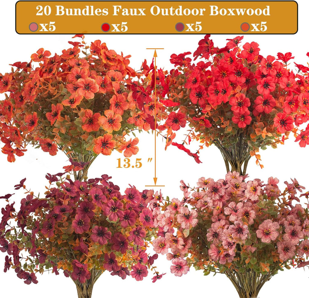 grunyia 20 bundles uv resistant artificial fall flowers shown in use