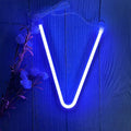 ENUOLI Light Up Letters Neon Signs, Blue Alphabet Neon Lights Wall Decor for Home, Birthday Party, Bar, Valentine’s Day Word-Blue Letter (V)