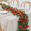 4 Packs Artificial Rose Garland: 31.48Ft Each Fake Flower Vine with Improved Color & 10 Ties for Wedding Arch Backdrop, Home Wall Party Decor, Christmas Decor, Orange