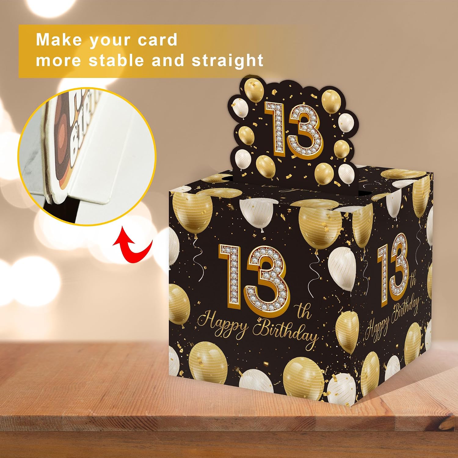 Azbuk 13th Birthday Money Pull-Out Surprise Box Gift for Teens | Creative Cash Present with Pulling Design | Includes 35PCS Clear Money Bags for Cash Gifts (Unisex Boys & Girls)