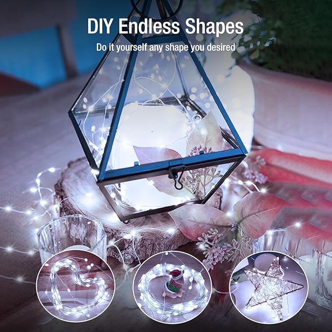12 Pack Fairy Lights Battery Operated - 7ft 20 Led Twinkle Lights 3 Modes, Bulk Mini String Lights Waterproof for Mason Jars Vases DIY Party Wedding Decoration Christmas -Cool White