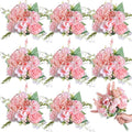 Zeyune 8 Pcs Wedding Silk Flowers Fake Silk Flowers Faux Bouquet Hydrangea Bouquets for Wedding Birthday Party Table Centerpieces Home Decoration(Pink,Peony)