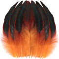 SOGUGOM Orange Rooster Tail Feathers - 200 pcs 5-7 inch Natural Long Rooster Tail Feathers Bulk for Craft Projects, Halloween, Hats and Party(Orange)