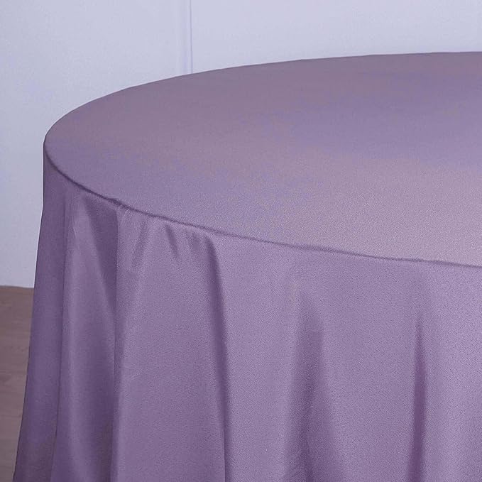 Efavormart Round Tablecloth, 120 Inch Stain & Wrinkle Resistant Washable Table Cloth, Decorative Polyester Fabric Table Cover for Banquet, Wedding, Dining - Violet Amethyst