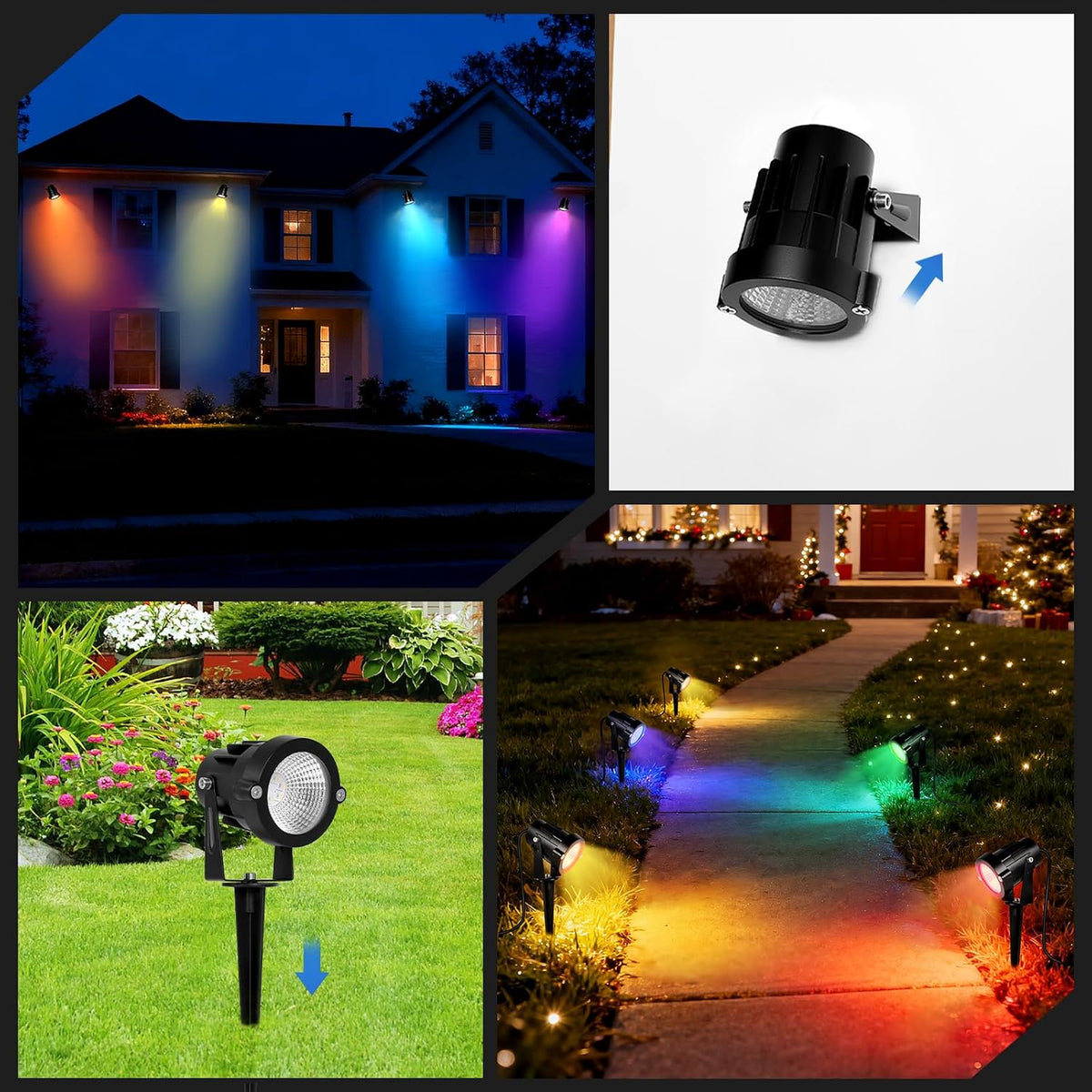 Halloween Spotlights Outdoor: RGBW LED Spot Light Plug in 120V Remote Control...