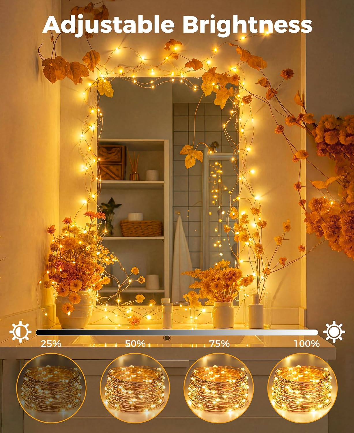 Plug-in Fairy Lights, 66 Ft 200 LED String Light with Remote, 8 Modes, Timer and Dimming Twinkle Lights for Indoor, Bedroom, Party, Decoration, Holiday, Warm White