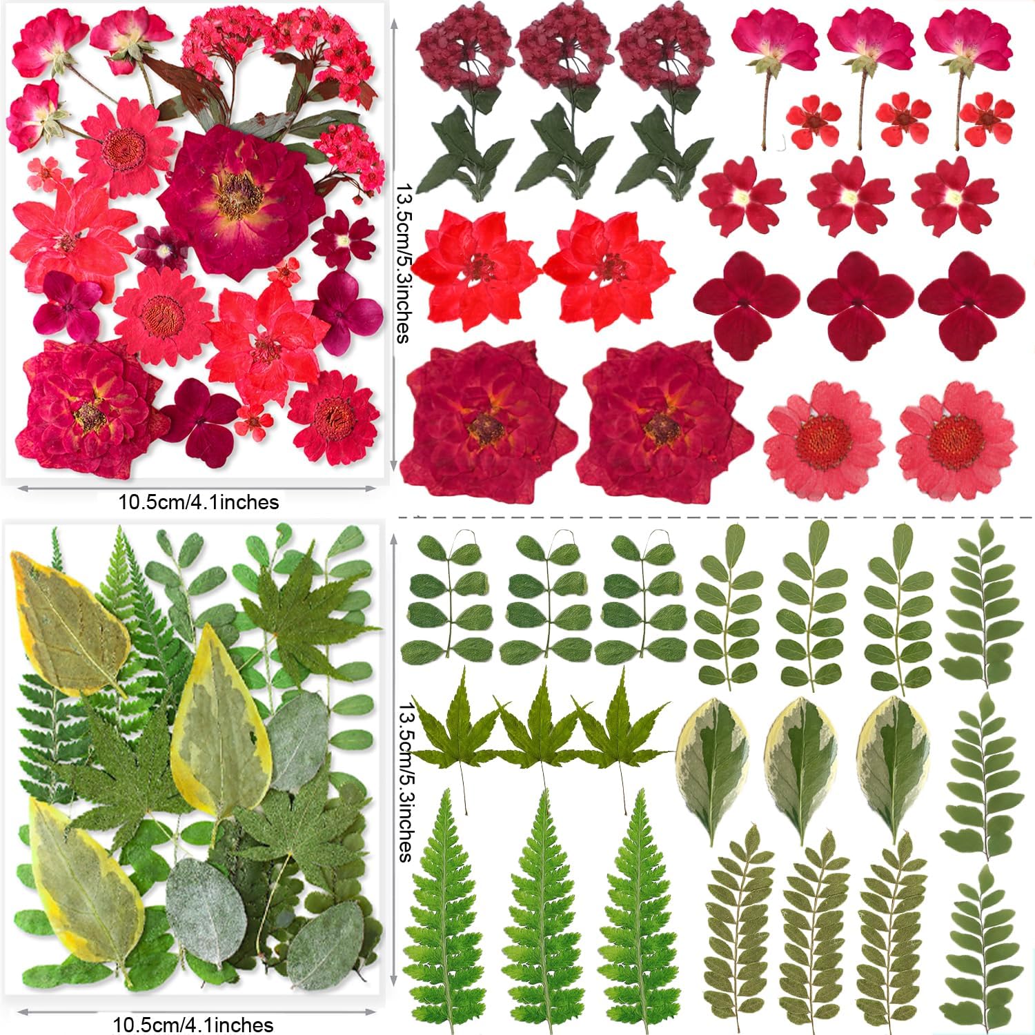 269PCS Dried Pressed Flowers for Resin Craft - YouthBro Real Nature Flowers Set with Butterfly Stickers for DIY Jewelry Nail Scrapbook Art Floral Decors Iridescent
