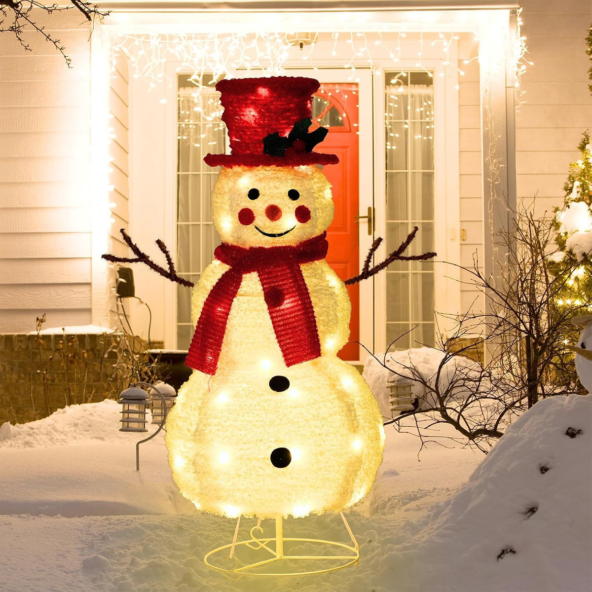 lighted christmas snowman decorations yard light up 2.3ft, main product view