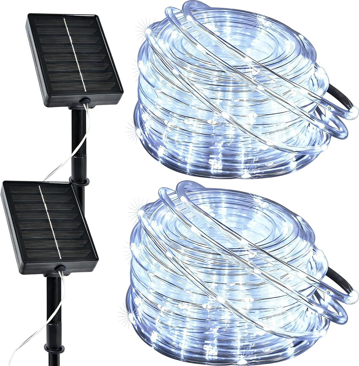 solar rope lights outdoor, 2 packs total 144ft, main product view