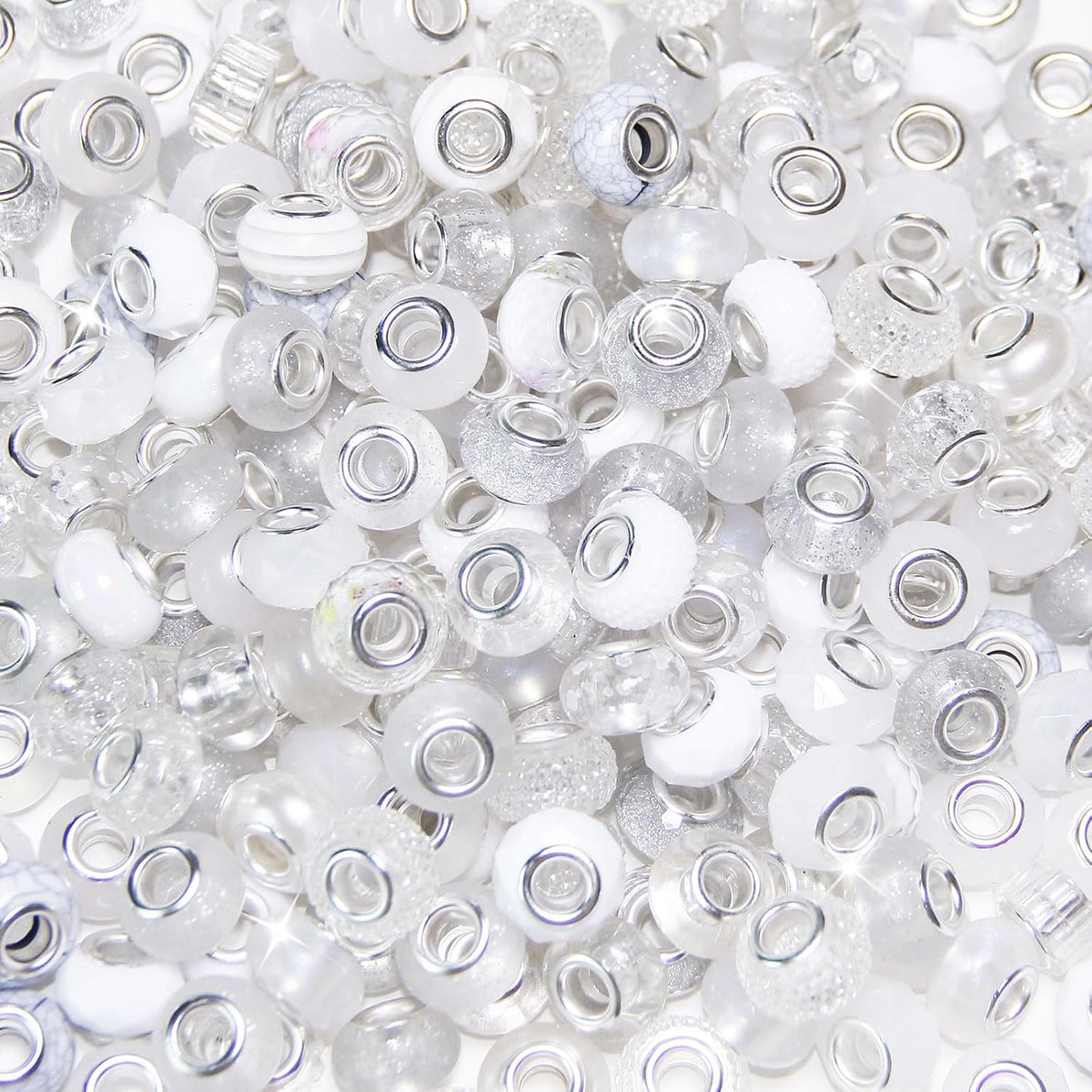 500 pieces large hole beads, assorted european craft, main product view