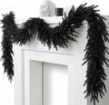 6ft black halloween norfolk pine garland,vine twig mantle, main product view