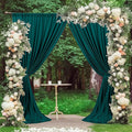 MEETSKY 10ft x 8ft Hunter Green Backdrop Curtains for Parties Wedding Curtain Rod Pocket Dark Green Photo Backdrop Sliding Drapes Backdrop Curtains for Photography, 5ft x 8ft, 2 Panels