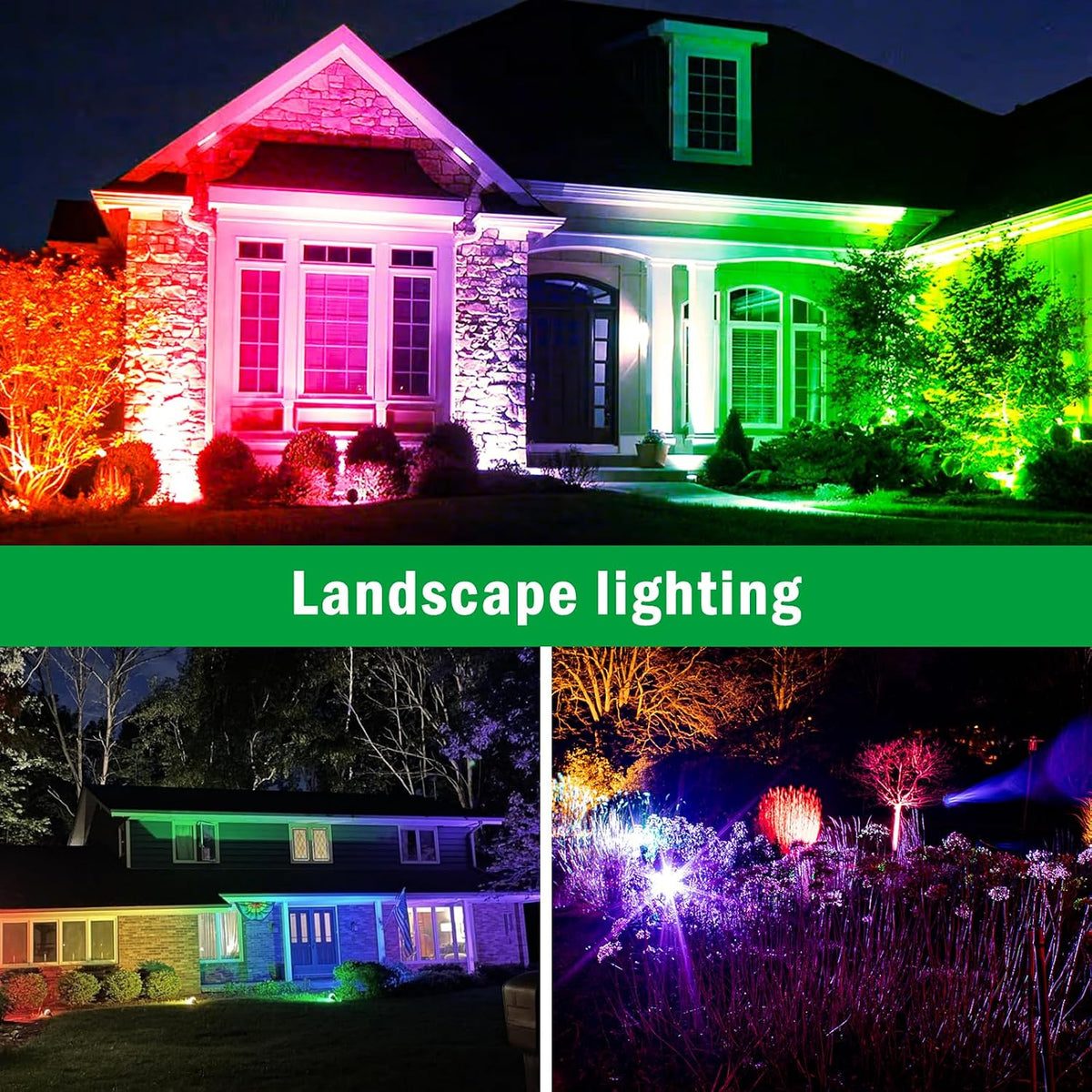Christmas Halloween Outdoor Spotlights, 12W Color Changing Landscape Lighting...
