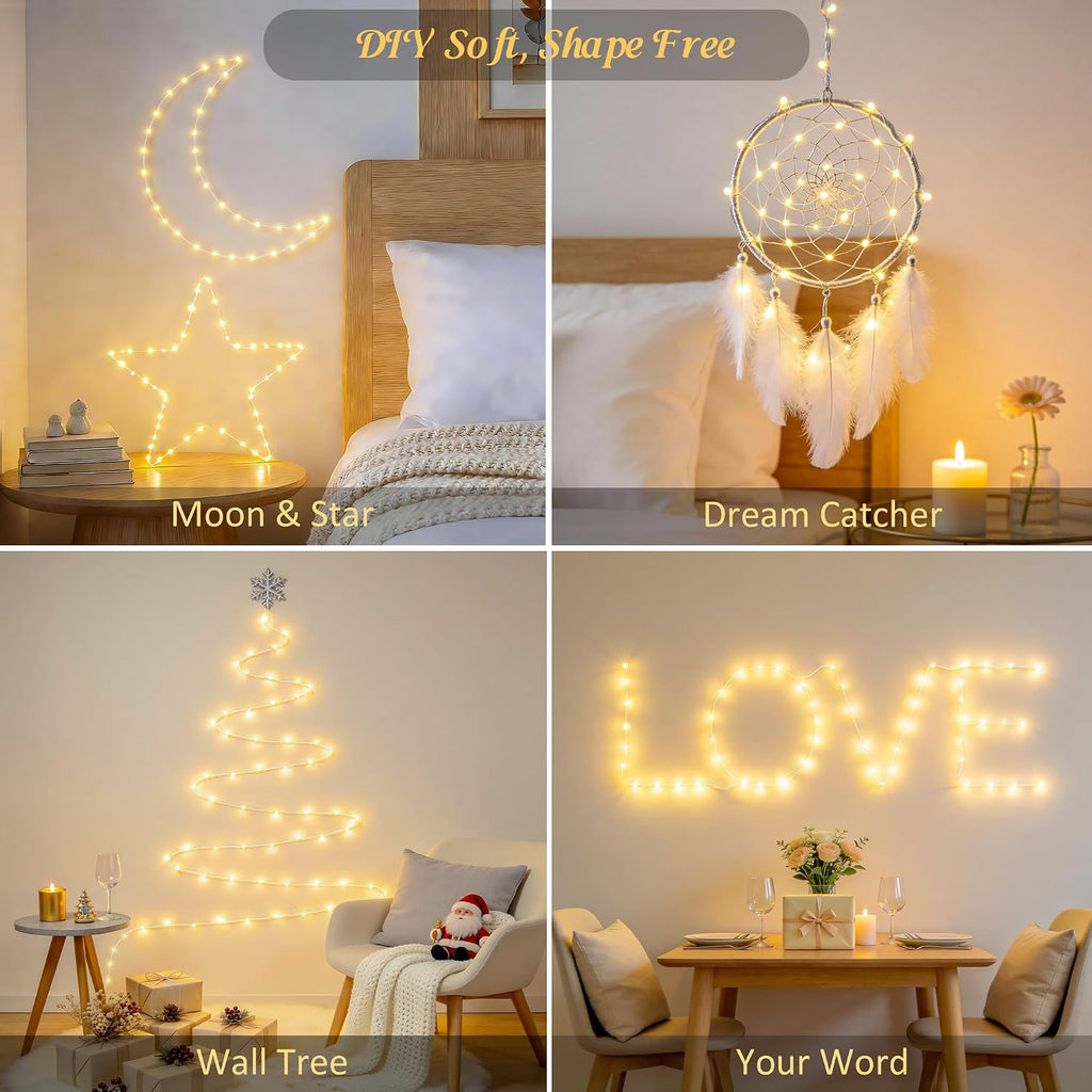 JMEXSUSS USB Fairy Lights for Bedroom,33ft 100 LED Classroom Lights Plug in | Mini Twinkle Lights with Remote,Indoor String Lights for Dorm Girl's Room Birthday Party Decor, Silver Wire, Warm White,Timer