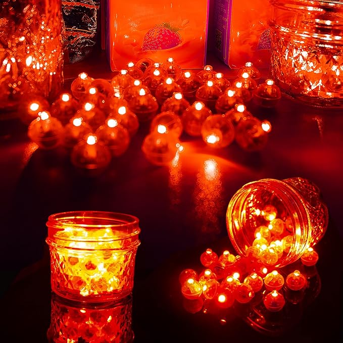 Aogist 100pcs Balloon Lights,Long Standby Time Waterproof Twinkle Mini Light,Battery Powered,Round LED Ball Lamp for Latex Balloon Paper Lantern Party Wedding Christmas Halloween Decorative,Red-Flash