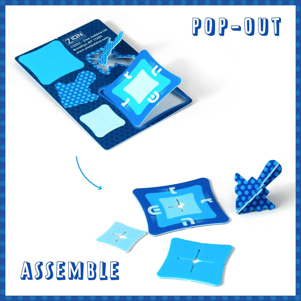 Zion Judaica Deluxe Chanukah Candle Set Blaze of Fire 45 Hand Made Thin Long Decorative Hanukkah Candles for Menorah Includes Prayer Card and DIY Dreidel Décor Candles for Parties Celebrations