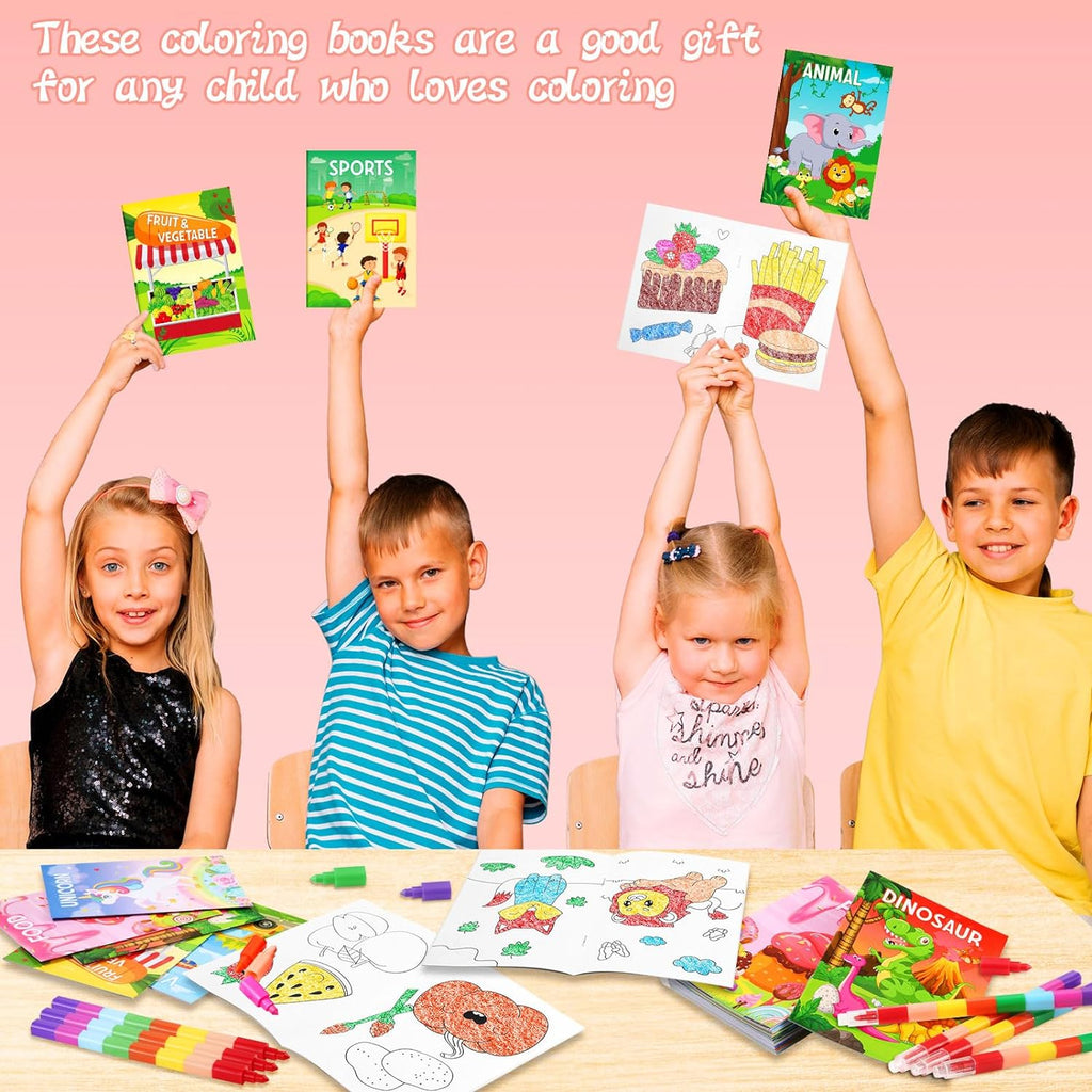 BenLouis Coloring Books Party Favors Bulk Mini Coloring Books for Kids Ages 4-8-12 Small Activity Books For Birthday Party Gifts Goodie Bags Stuffers Classroom Travel Activity（24pcs Classic）