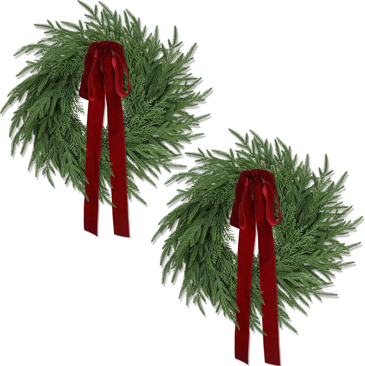 christmas wreath for front door, artificial pine cedar, main product view
