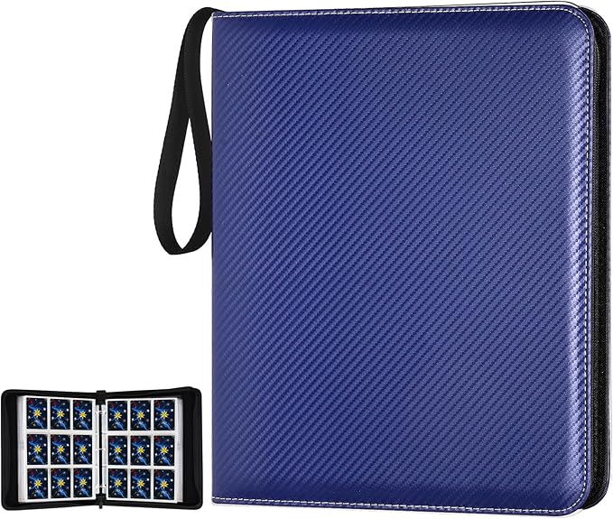 Trading Card Binder, Premium 9 Pocket Card Binder, 720 Double Sided Pocket PU Collection Binder, Collector Album, Card Holder for MTG, TCG, Sports Cards (Black)