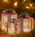 [ultra-large 15.5"x13.5"x11"] christmas set of 3 lighted rattan, main product view