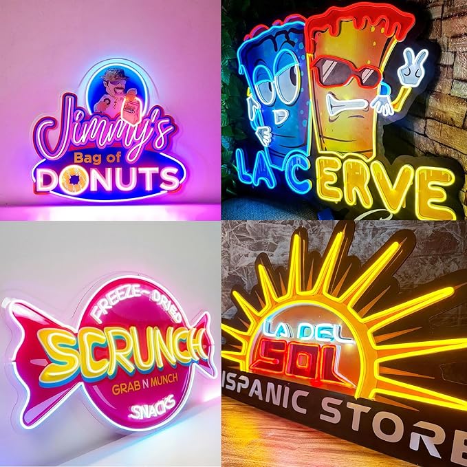 Custom Neon Sign, Personalized LED Neon Light with Logo or Name, UV Printed Neon Signs for Wall Decor, Bar, Salon, Nail Shop & Business Gifts