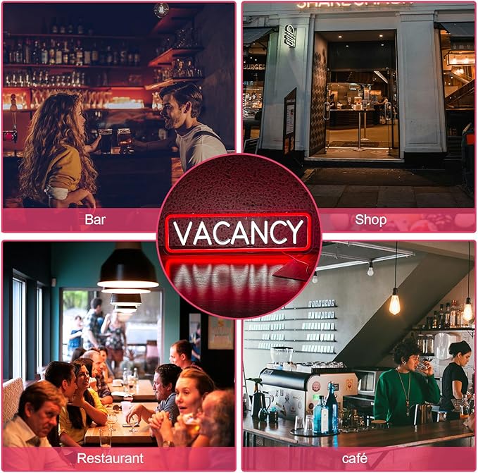 Vacancy Neon Sign, Neon Sign For Business Hotel Hostel Sign Room Vacancy Sign Wall Decor Artled Bar Sign Backdrop Lights Led Business Signs Creative Neon Lights Signs Usb Powered