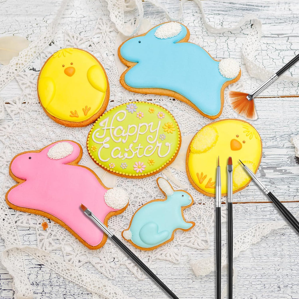 30 PCS Cookie Paint Brushes, Food Paint Brush Cake Decorating Brushes Cookie Decorating Brushes Food Safe Paint Brushes Kit Fondant Brush DIY Tool Set Icing Pastry Brush for Painting Baking, White