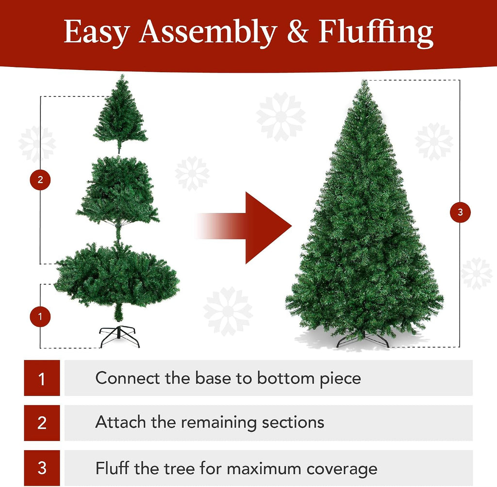 best choice products artificial christmas tree, 6ft premium on a desk or shelf