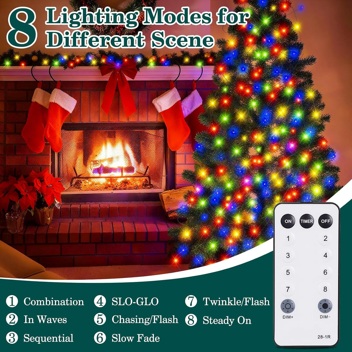 Christmas Lights,1300 LED 426FT Upgrade Long Outdoor String Lights Waterproof...