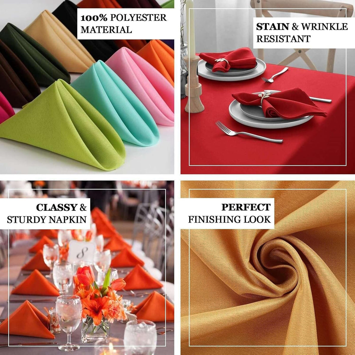 Efavormart Premium Cloth Napkins Set of 100, 17x17 Inch Eucalyptus Dusty Sage...