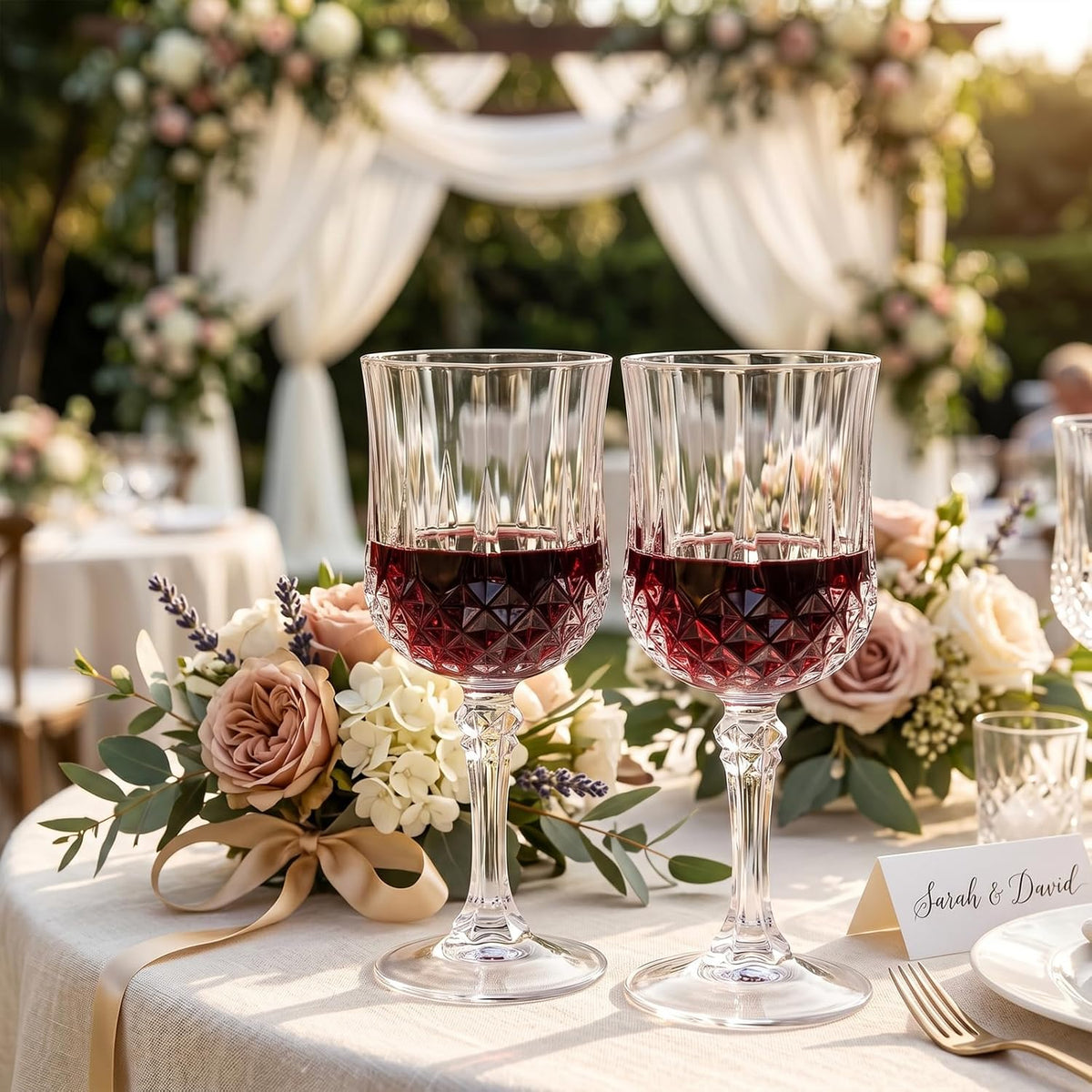 ciaell 48pcs plastic wine glasses - 7 oz, close-up detail